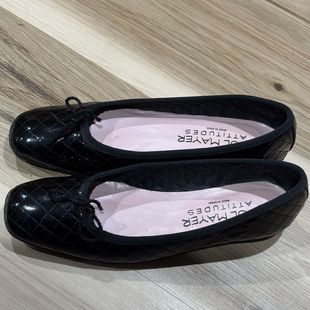 Paul Mayer Attitudes Black Quilted Flats Women’s 10